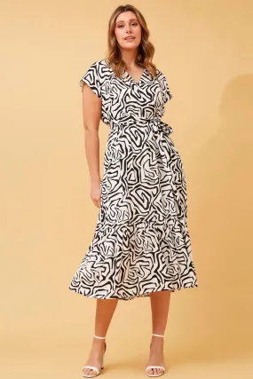 Sophia Monochrome Tiered Dress