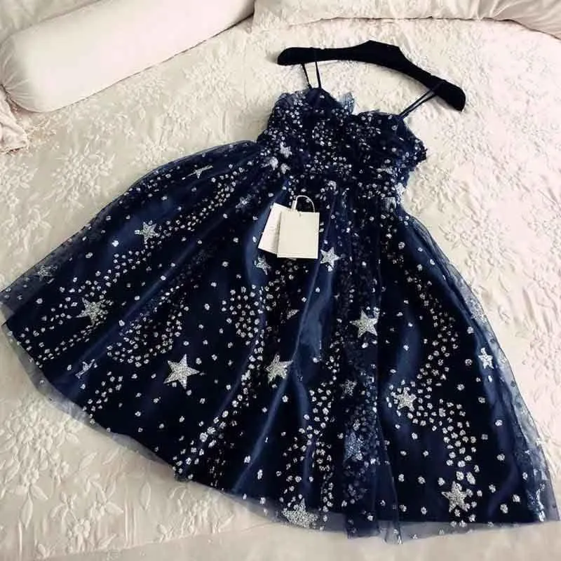 Spaghetti Straps Navy Blue Tulle Sweetheart Homecoming Dresses Short Prom Dresses