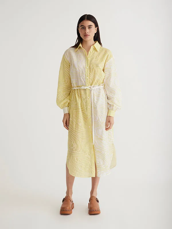 Surge Belted Shirt Dress in Zest