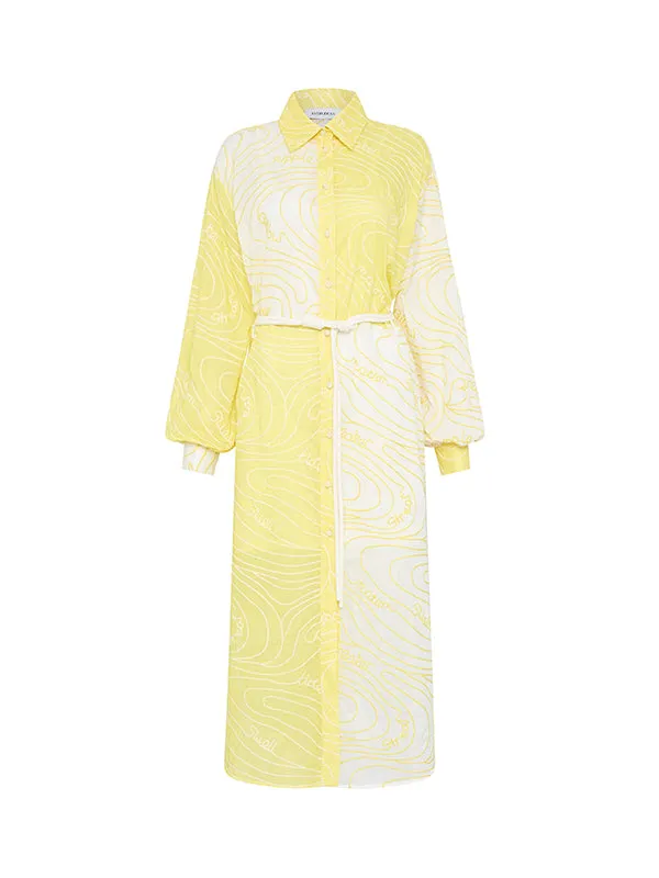 Surge Belted Shirt Dress in Zest