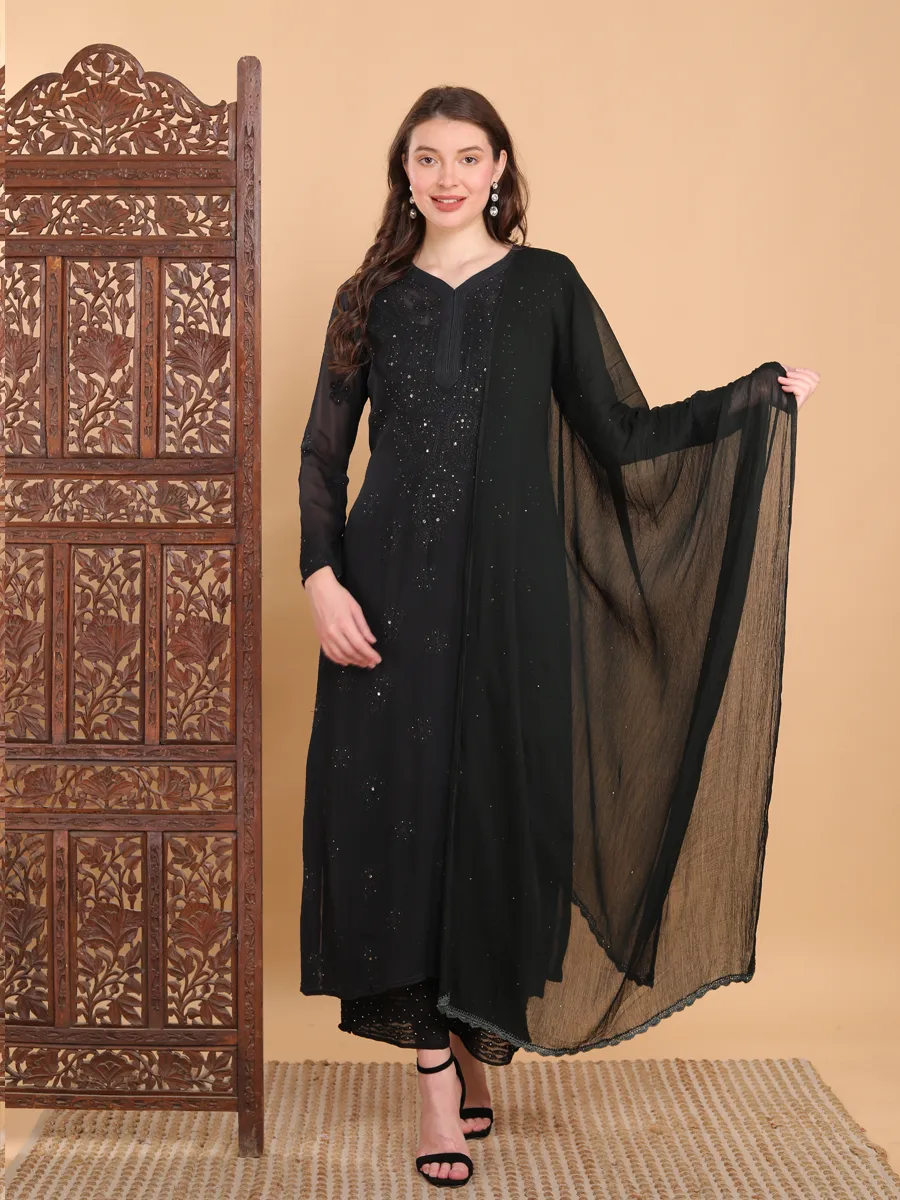 Surmai Premium Chikankari Viscose Mukaish Kurti Set