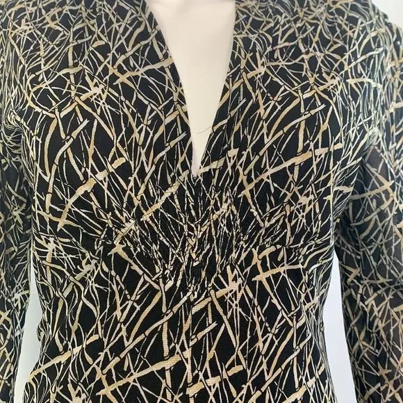 VivienneTam VTG black bamboo print mesh dress