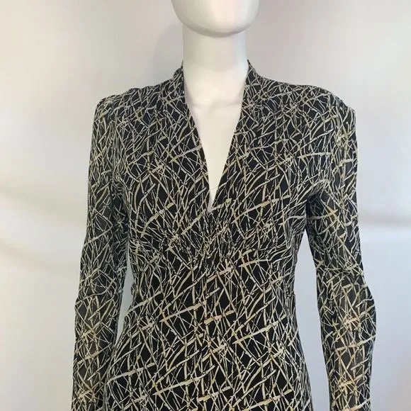 VivienneTam VTG black bamboo print mesh dress